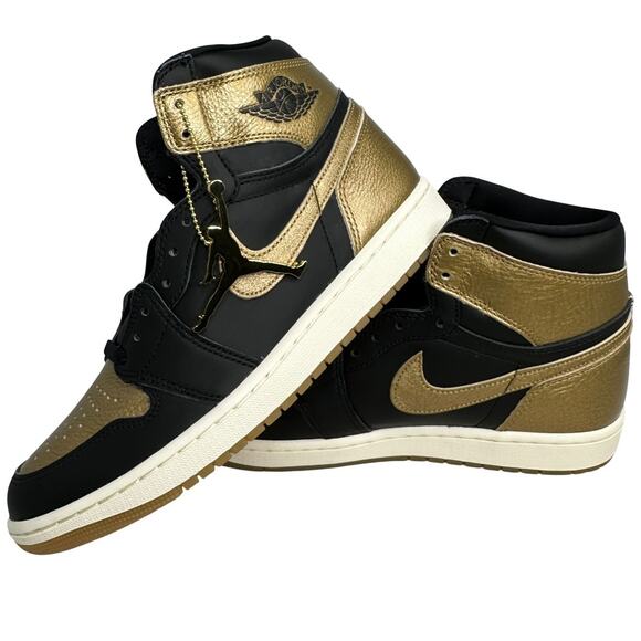 💎✨NEW IN BOX✨💎Air Jordan 1 Retro High OG Black/Gold - Picture 2 of 6